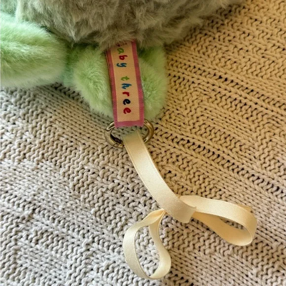 Baby Three Sage Green Butterfly Plush Keychain - Picture 4 of 4